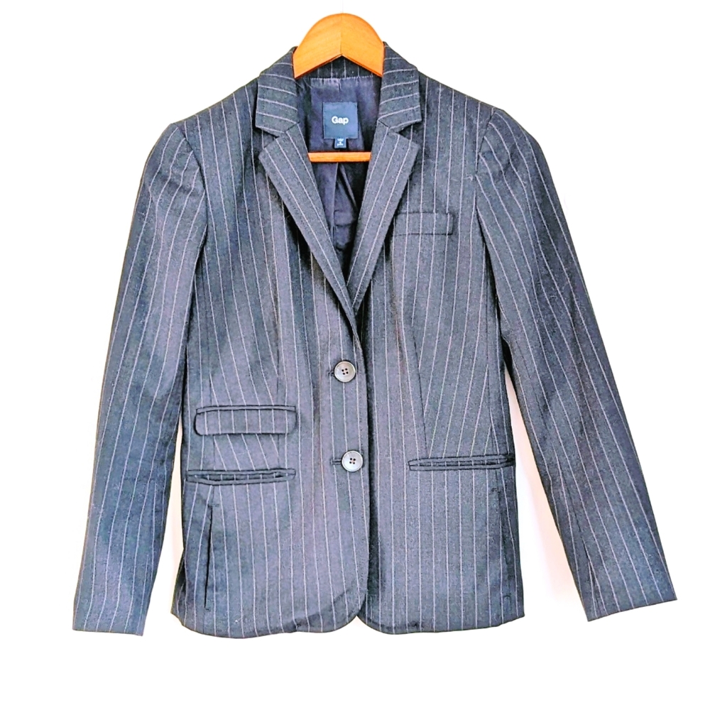 Navy Blue Pinstripe Blazer